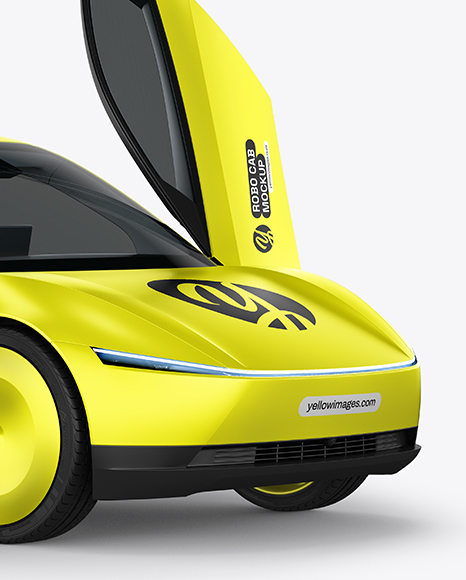 Electric RoboCab W/The Doors Open Mockup - Half Side View