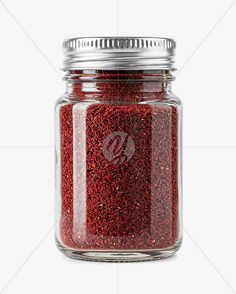 Glass Jar with Sumac Spice Mockup