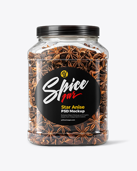 Square Plastic Jar with Star Anise Mockup - Free+Plastic+Jar+Mockup+|+Mockuptree
