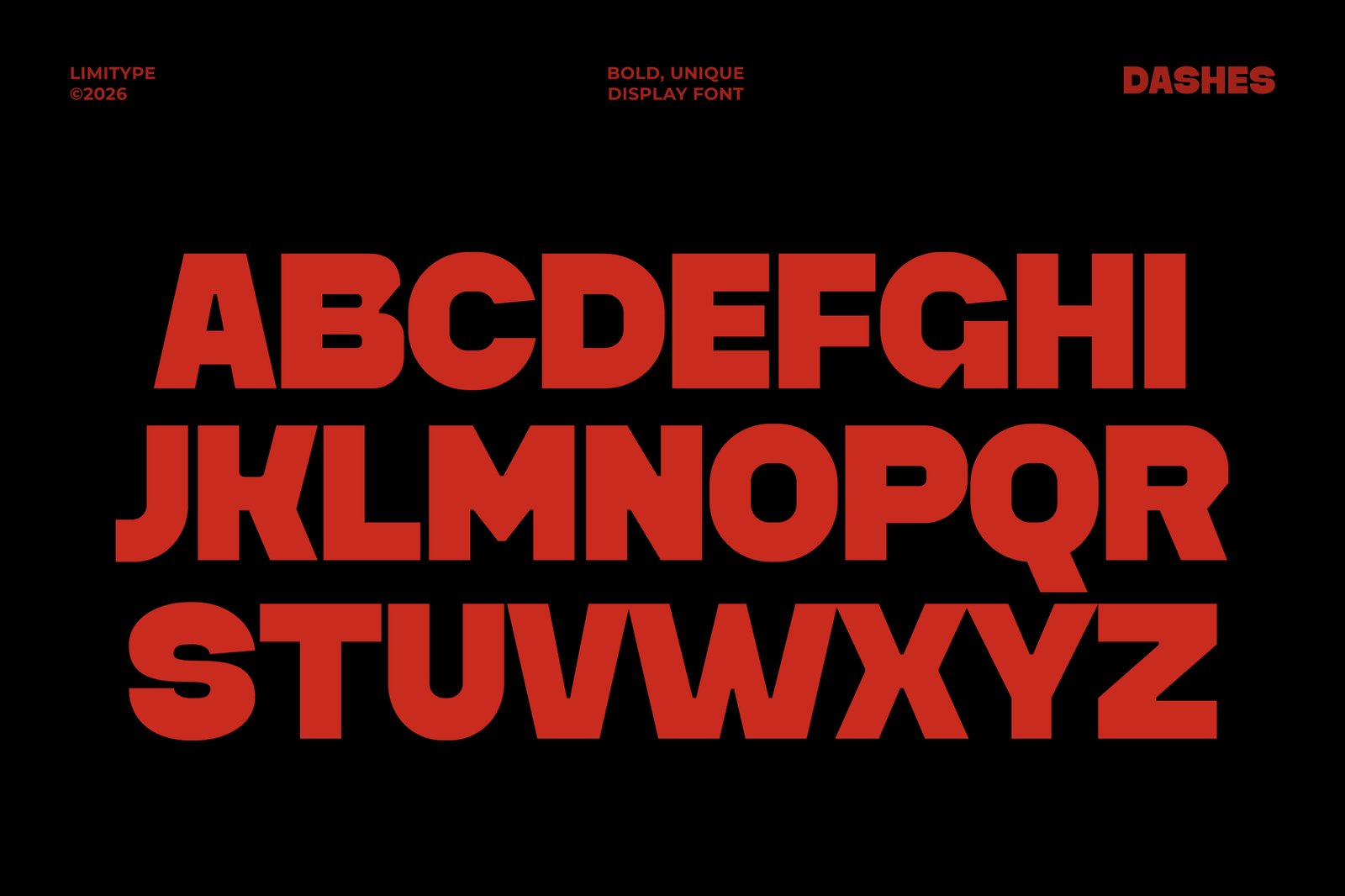 Dashes - Bold Font