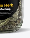 Glass Jar with Sage Herb Mockup