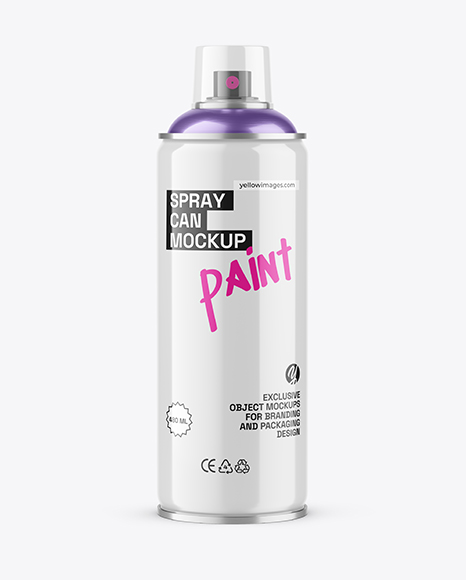 Glossy Spray Paint Can Mockup - Packaging mockups