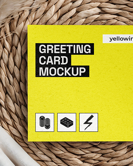 Greeting Card on a Woven Placemat Mockup