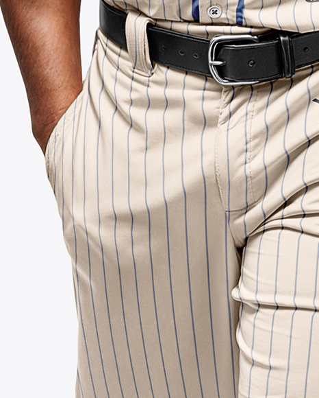 Black Man Wearing a Full Baseball Kit with Bat Mockup