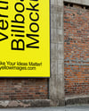 Outdoor Vertical Billboard on a Building Mockup