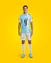 Man Wearing Full Soccer Kit Mockup