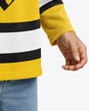 Man Wearing Ice Hockey Jersey Mockup