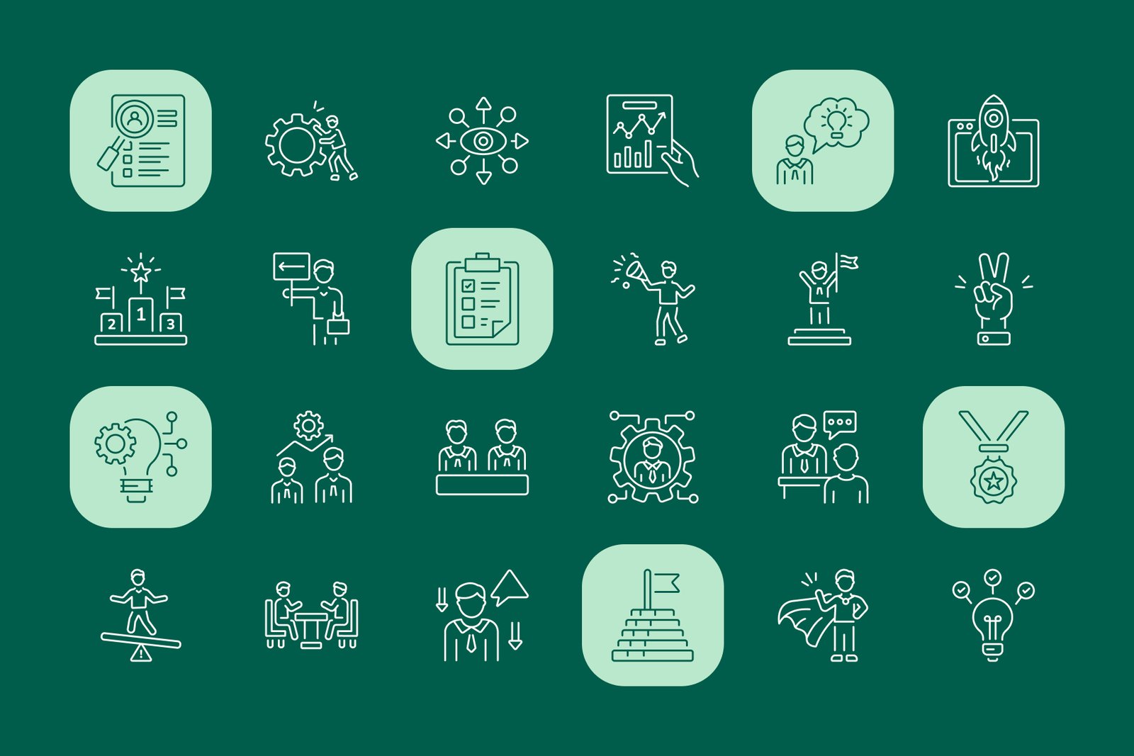 Leadership Icon Art Set