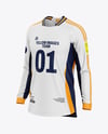Long Sleeve Soccer Jersey Mockup - Half Side View