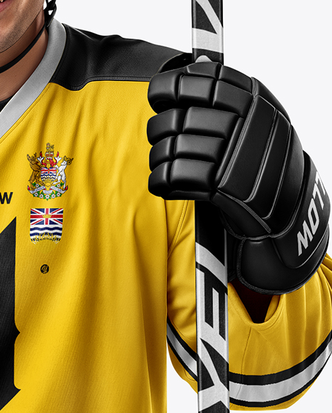 Man Wearing Full Ice Hockey Kit Mockup
