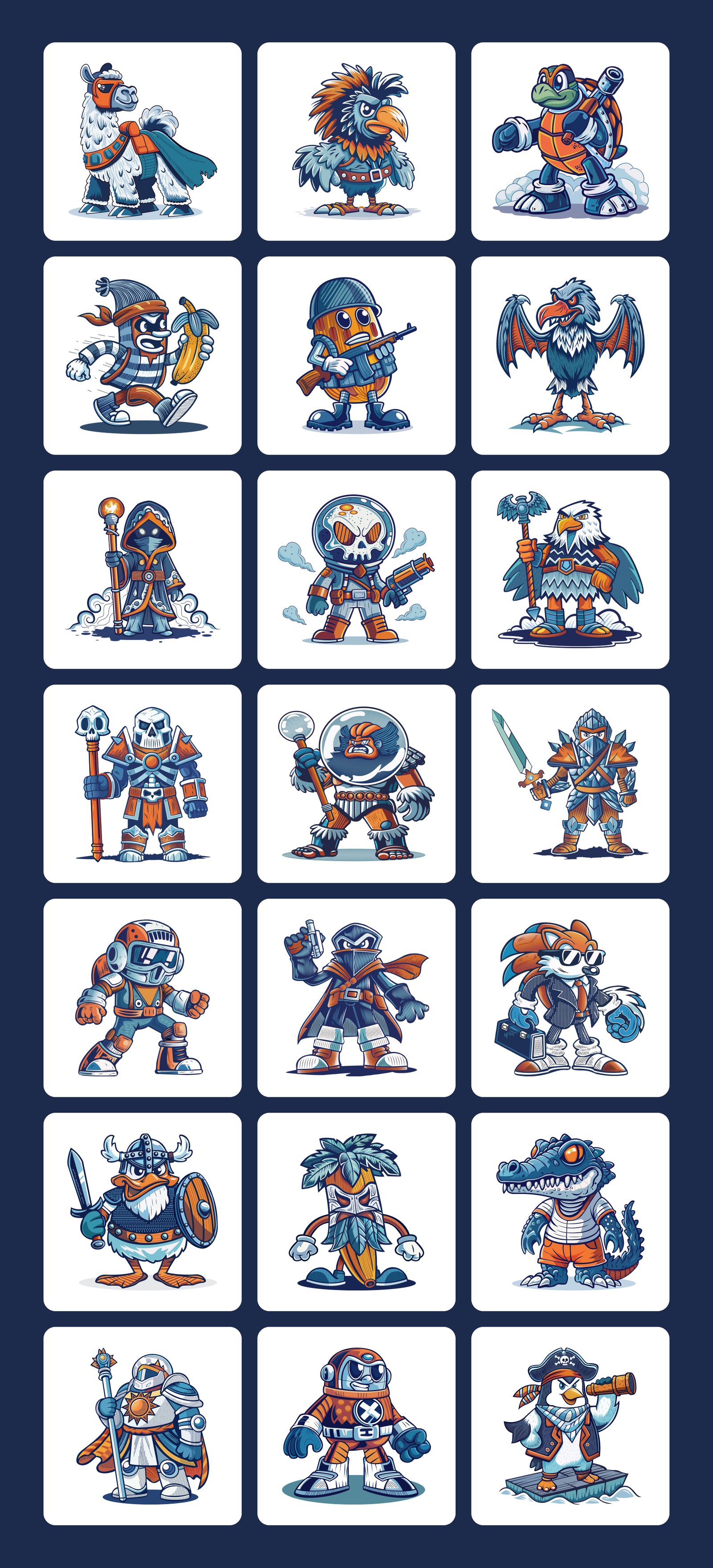 Comic Figures Illustration Set