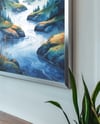Poster with Metallic Frame in Modern Office Mockup