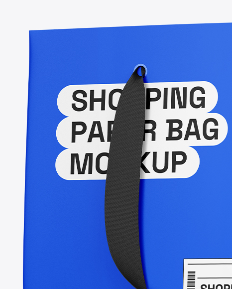 Paper Shopping Bag Mockup – Half Side View