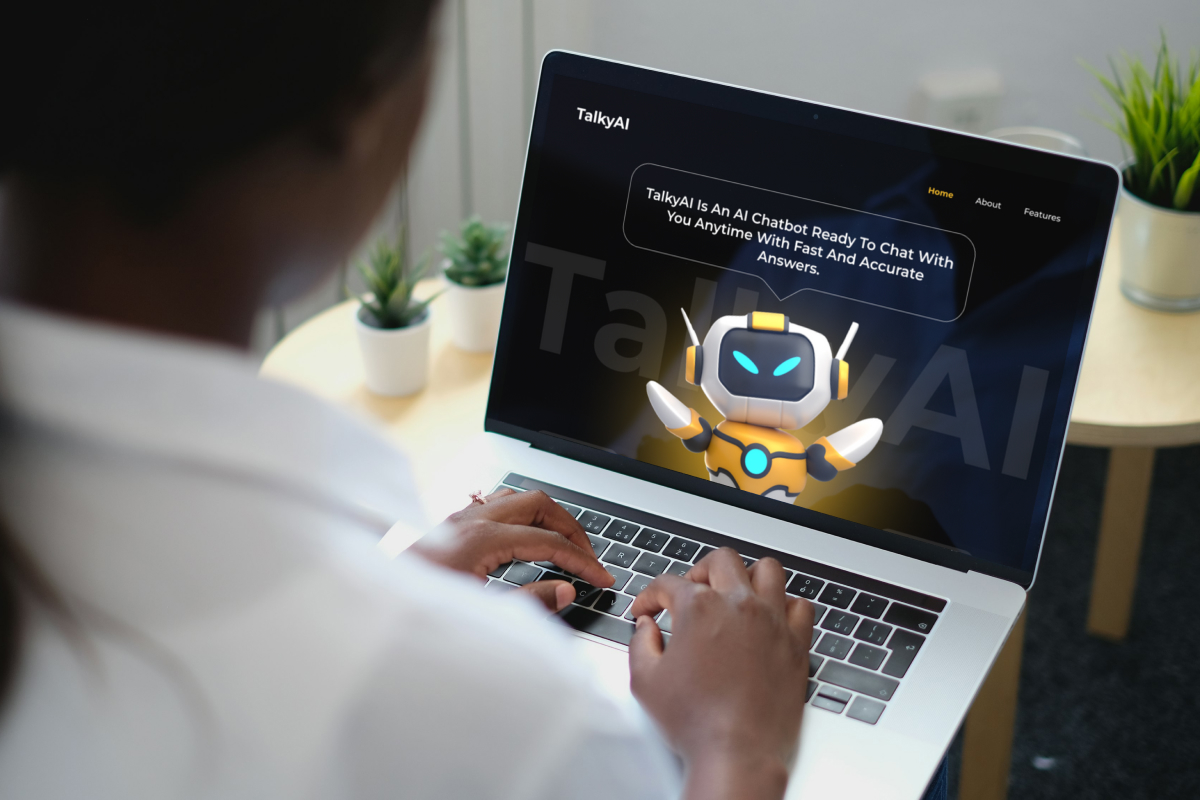TalkyAI – AI Chat Assistant Landing Page Design Template