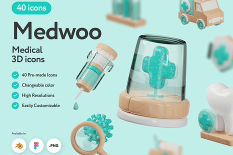 Medwoo Medical 3D Icons