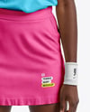 Young Black Woman Wearing Polo Shirt and Tennis Skirt Mockup