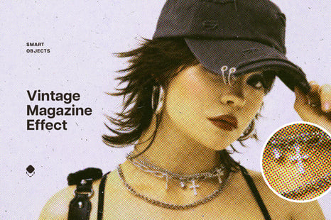 Vintage Halftone Magazine Photo Effect - Retro overlay