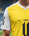 Soccer Player Wearing a Jersey and Shorts at the Stadium Mockup