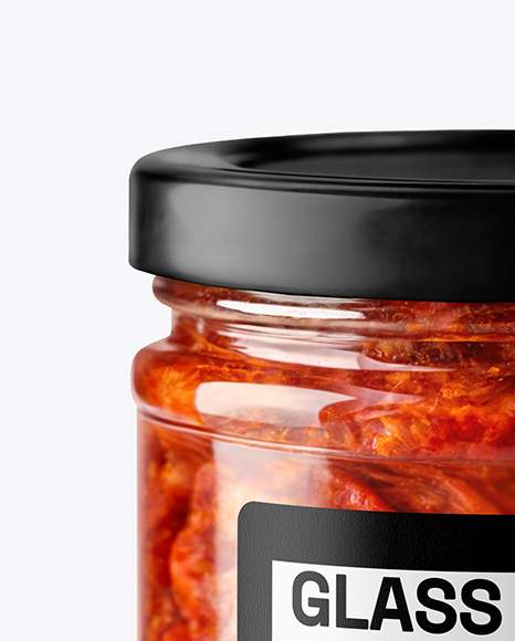 Clear Glass Jar with Sun Dried Tomatoes Mockup