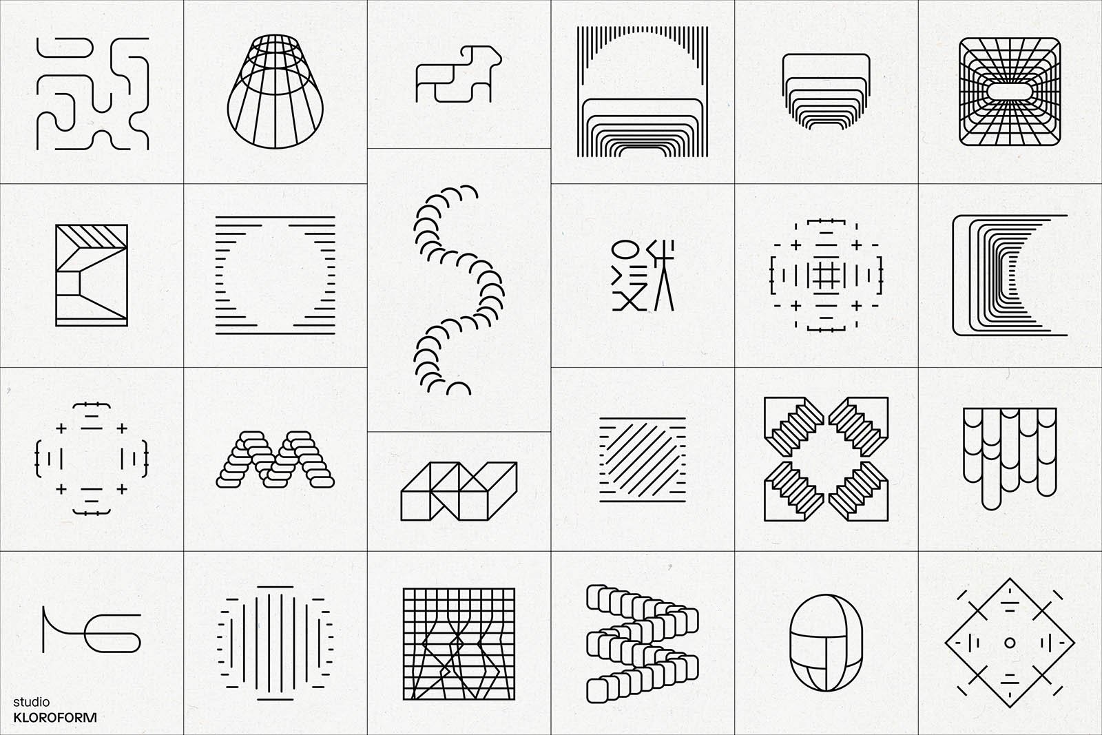 Monozen 3 - 130 line art icons and logo&#039;s