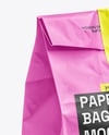 Paper Bag with Sticker Label Mockup