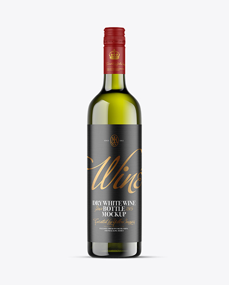 Green Glass White Wine Bottle Mockup - Wine bottle mockup