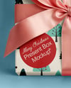 Square Gift Box with Bow Mockup