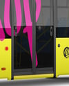 City Bus Mockup - Back Half Side View