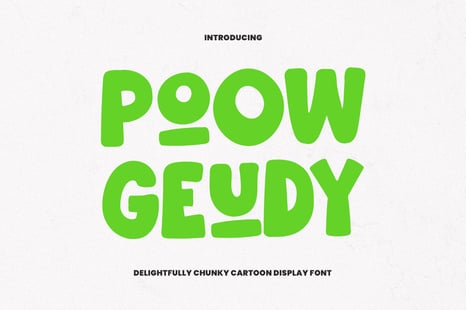 Poow Geudy Delightfully Chunky Cartoon Font - Retro style font