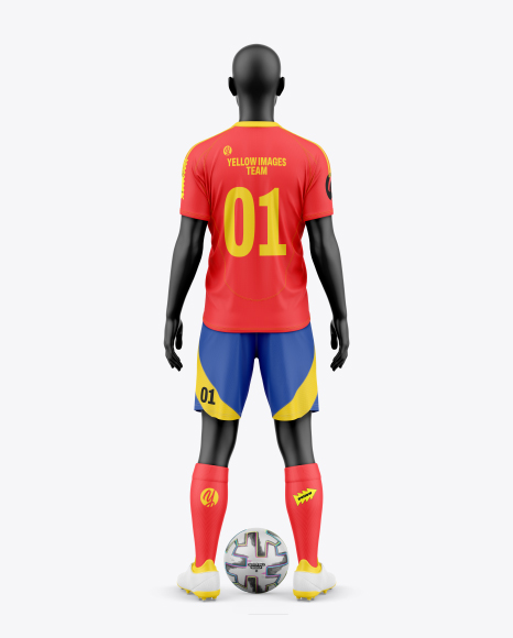 Soccer Kit w/ Mannequin Mockup - Back View