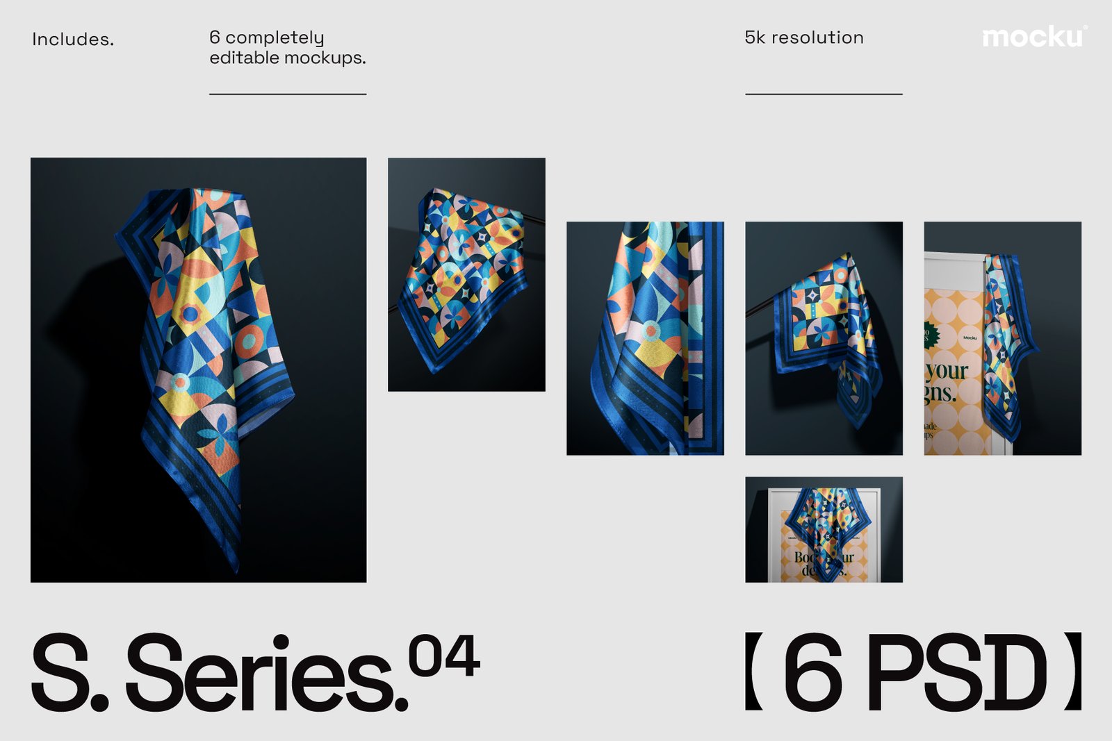 Silk Scarf Mockups - Studio Series 04
