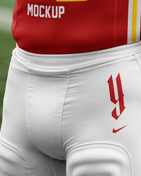 A Man Wearing a Full American Football Kit Mockup