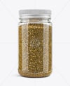 Clear Plastic Jar with Za'atar Spice Mockup