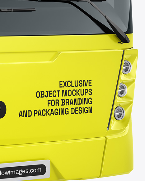 City Bus Mockup - Front Half Side View