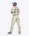 Afro-American Baseball Player Wearing Wearing a Full Baseball Kit Mockup