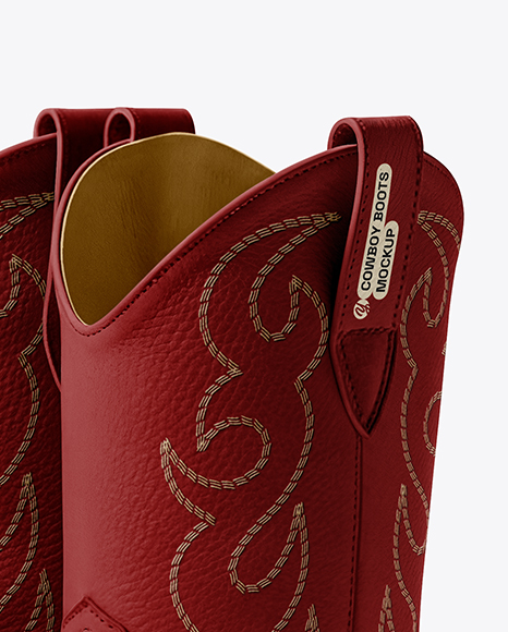 Pair of Women's Cowboy Boots Mockup