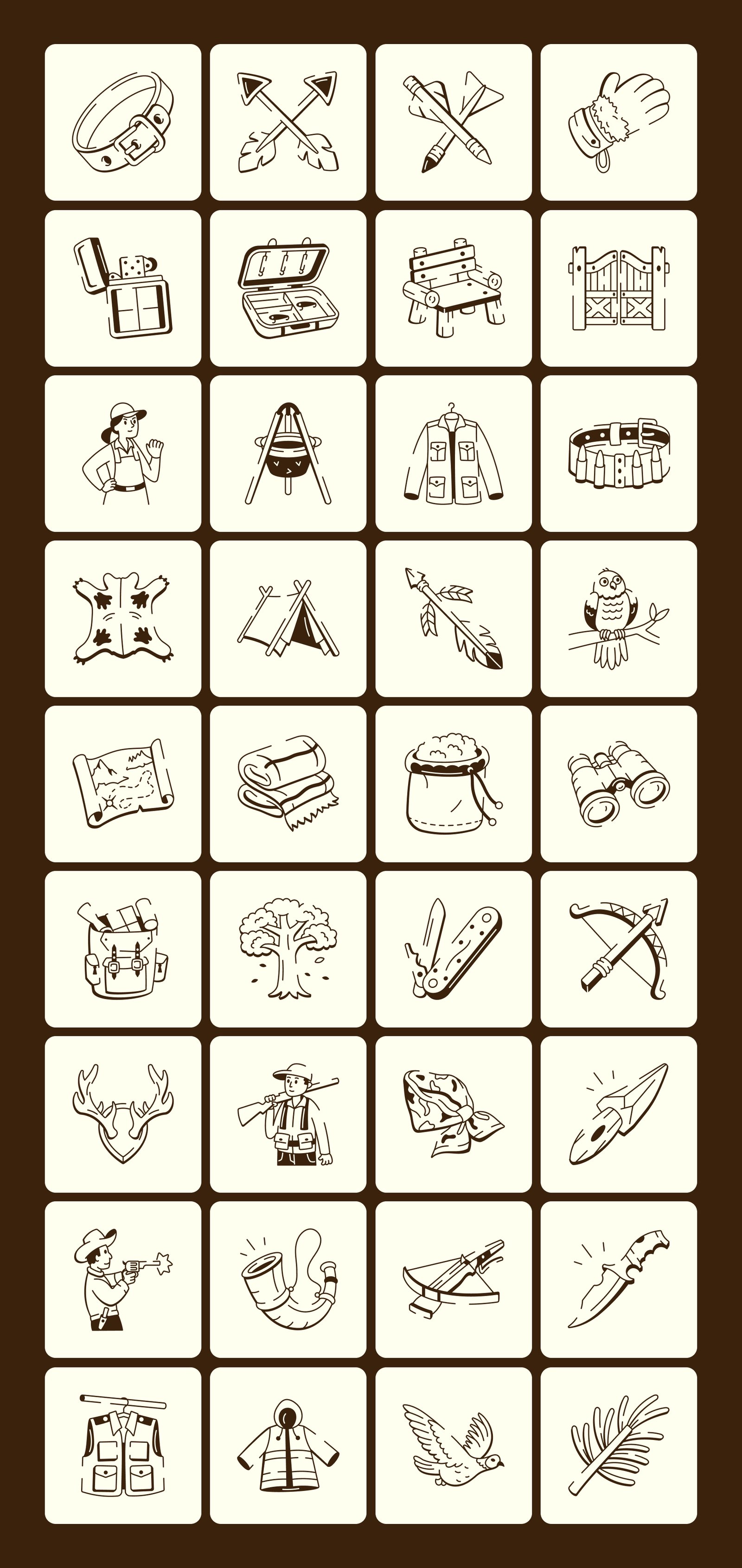 Hunting Doodle Art Set