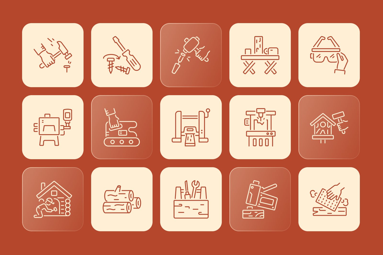 Woodworking Icon Set