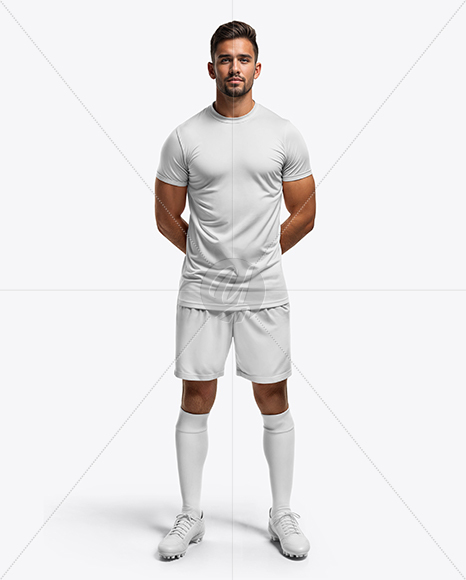 Man Wearing a Full Soccer Kit Mockup