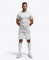 Man Wearing a Full Soccer Kit Mockup