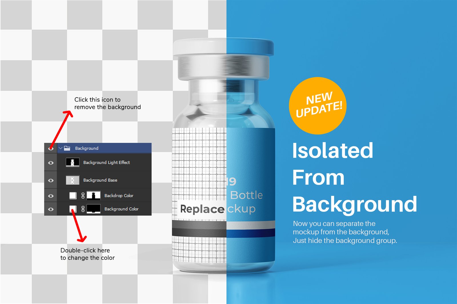 Vaccine Glass Vial Medical Bottle PSD Mockup Pack