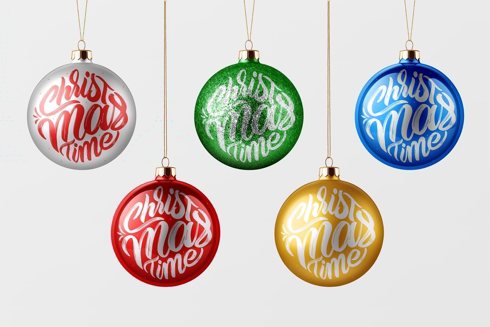 Christmas Ball Ornament Mockup Scene