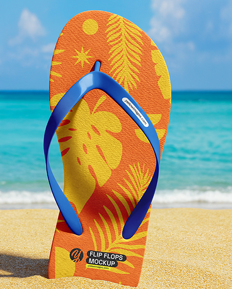 Flip-Flops on The Beach Mockup