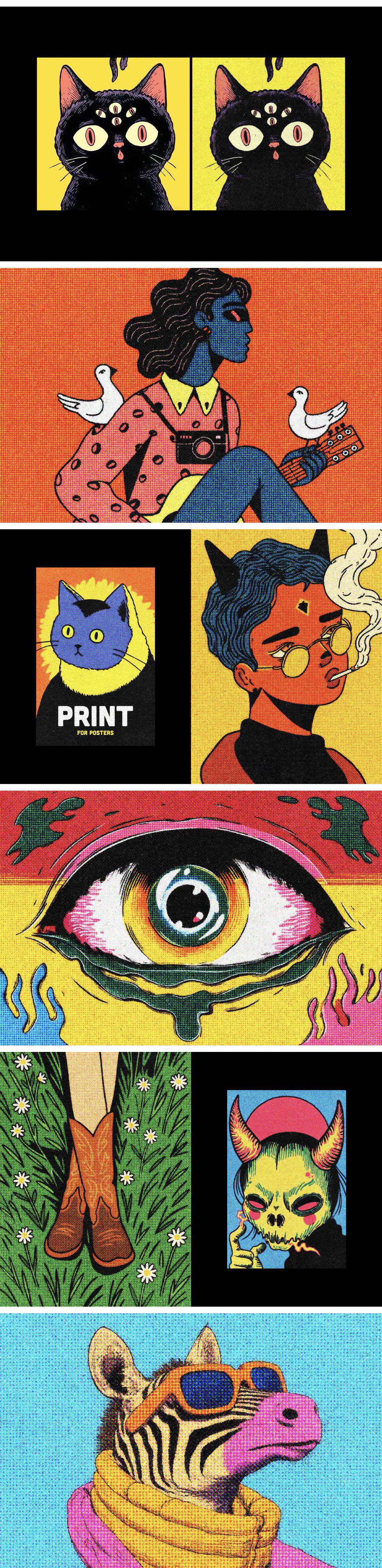 Halftone Print Style Effect