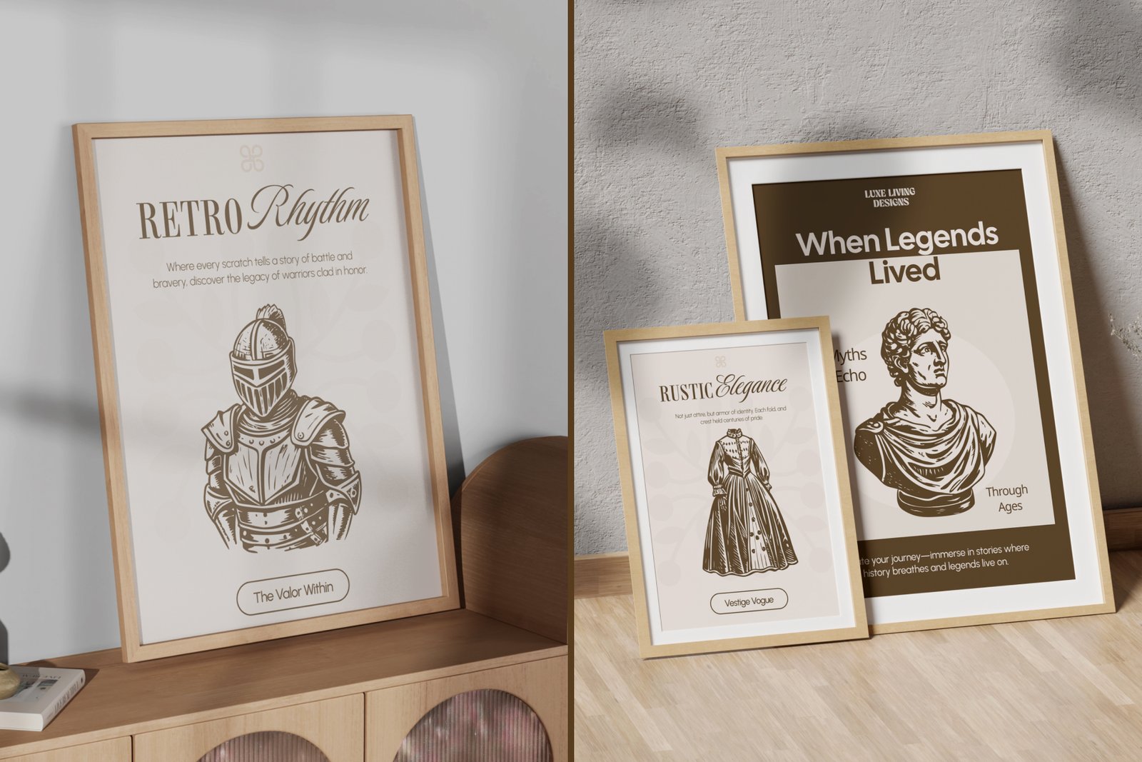 Vintage History Art Illustration Set
