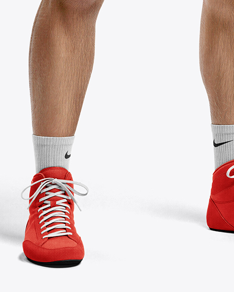 Man Wearing Wrestling Uniform with Flag Mockup