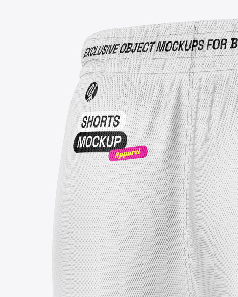 Basketball Shorts Mockup - Back Half Side View