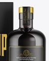 Amber Glass Bottle with Box Mockup