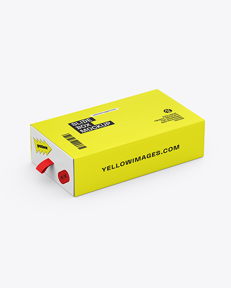Slide Box Mockup – Half Side View