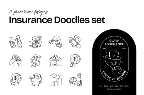 Insurance Doodles Icon Set - Insurance icons